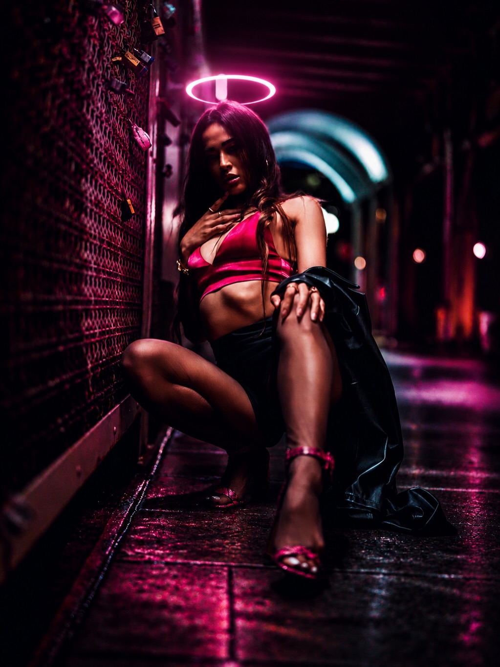 Photo by Eric 📸 on June 11, 2026. May be an image of one or more people, makeup, fishnet stockings and text.