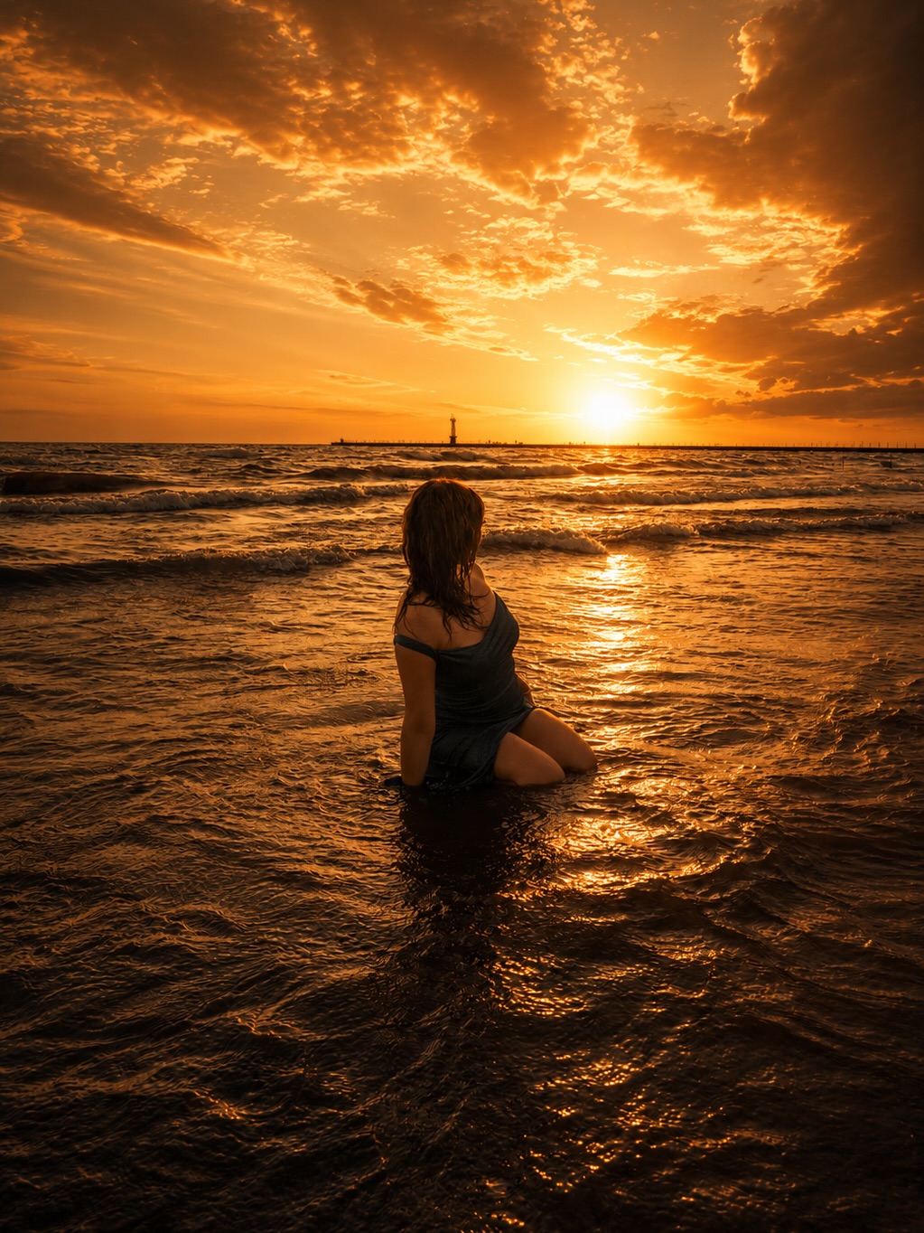 Photo by Eric 📸 on July 15, 2026. May be an image of horizon, twilight, body of water and text.