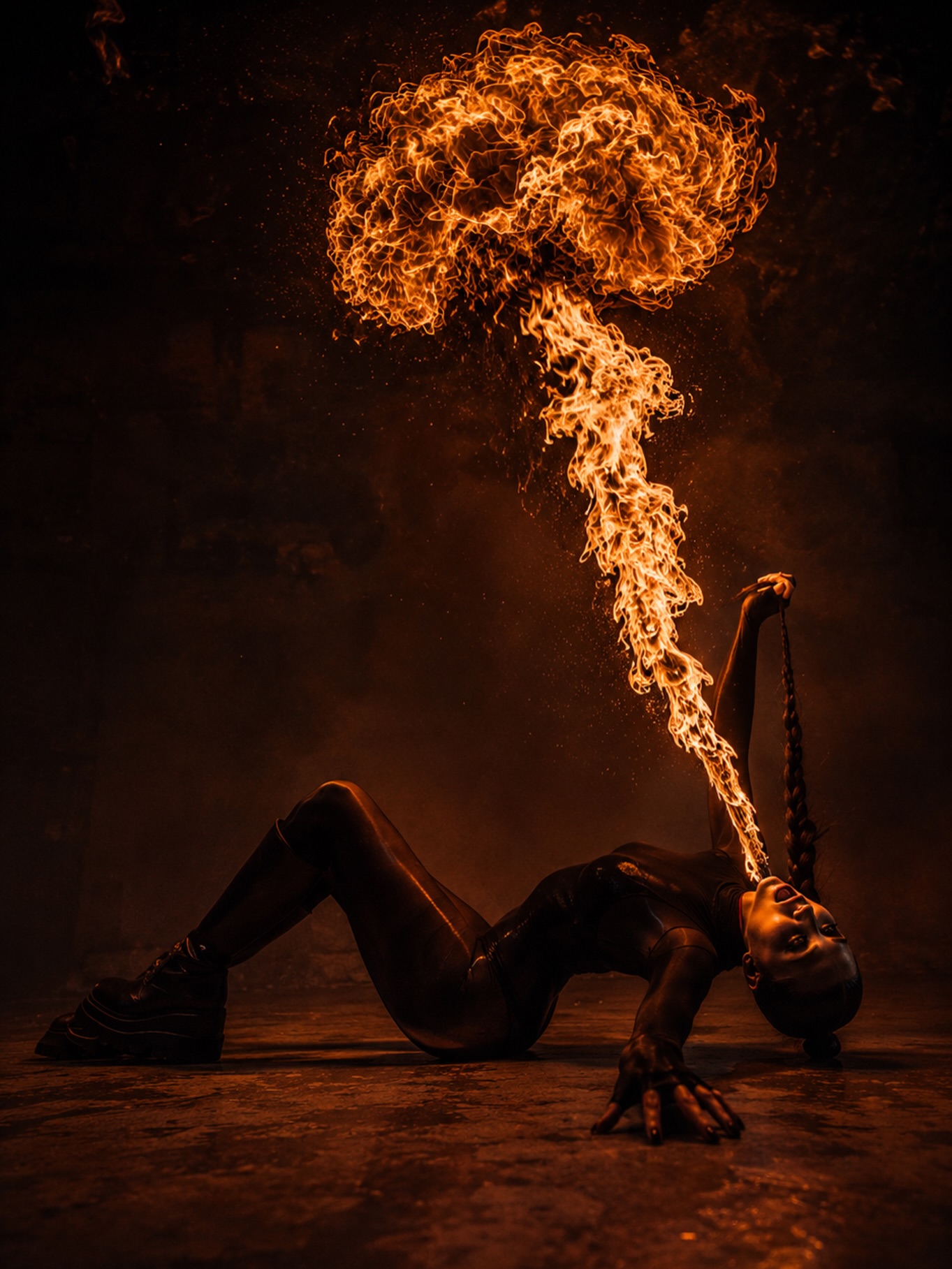 Photo by Eric 📸 on July 20, 2026. May be an image of fire, gas mask, headdress and text.